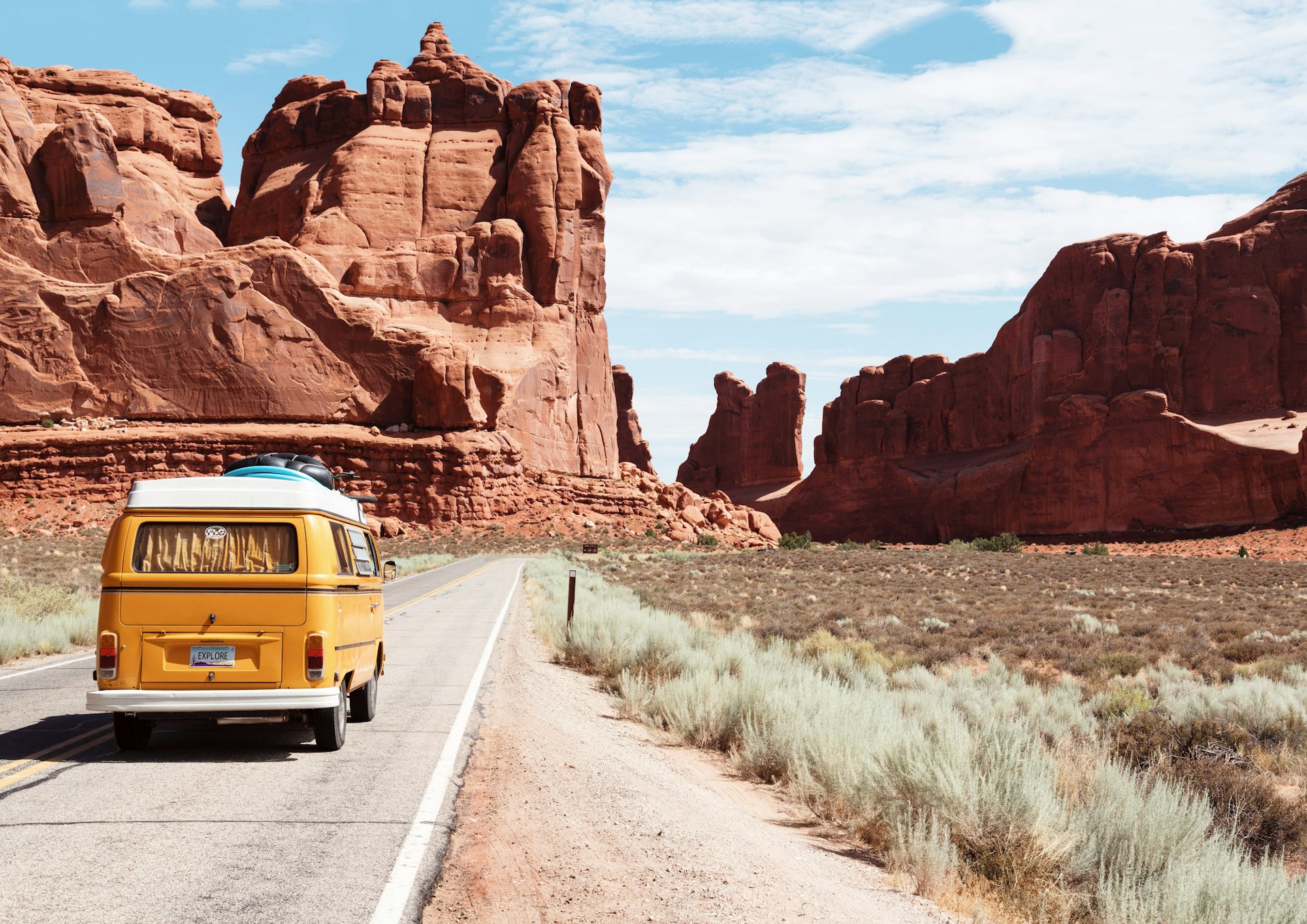 Open road through stunning landscape